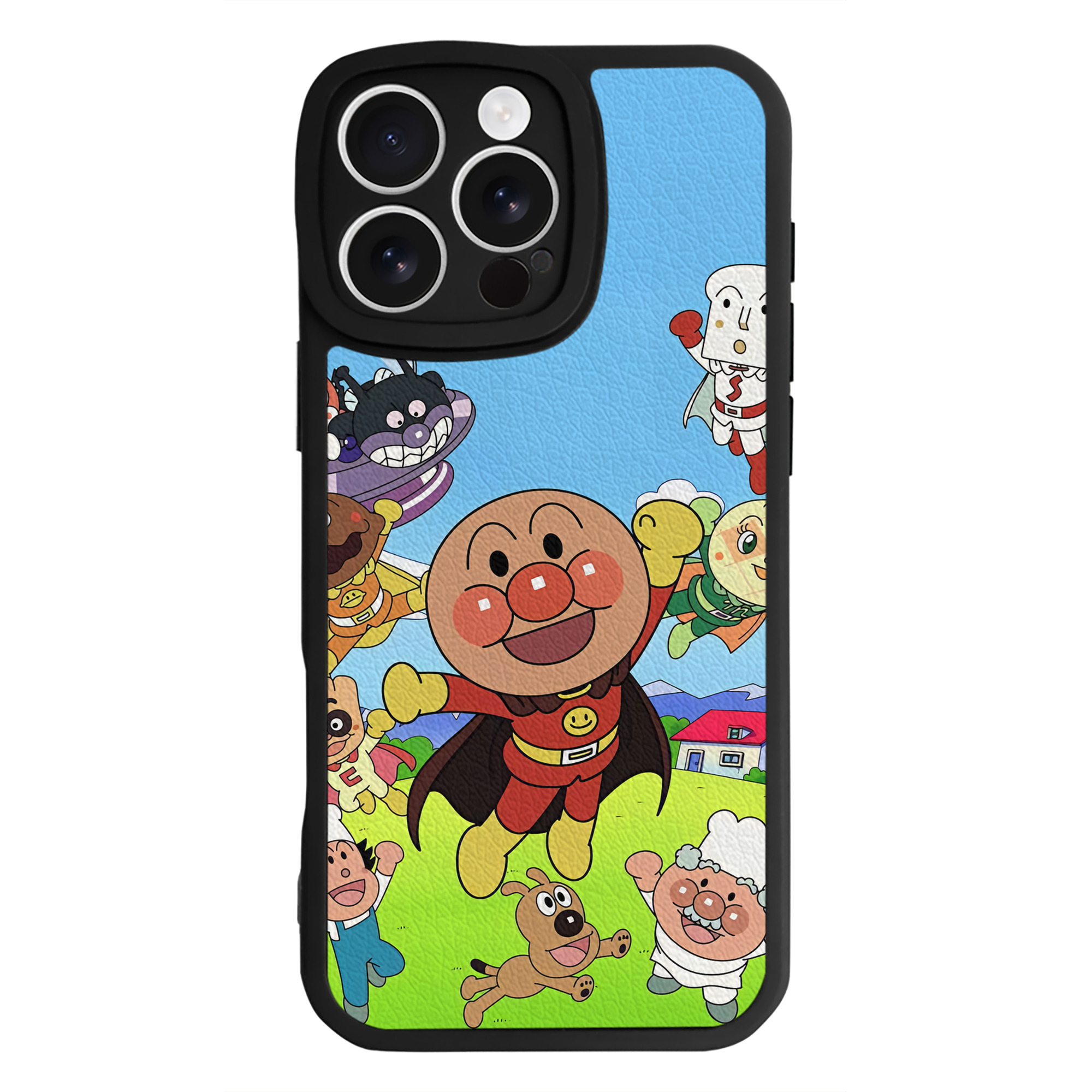 （画像用） アンパンマン Anpanman 【iPhone 16シリーズ対応】シリコンスマホケース（レザー調） 材質：シリコン